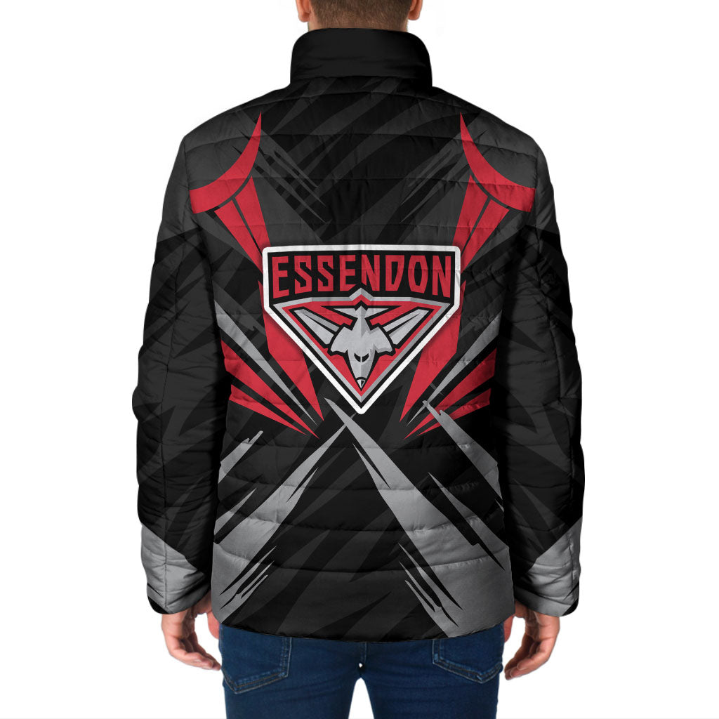 Essendon Bombers Australian Football Padded Jacket Fierce Mosquito Pilot Mascot - Bold Team Colors
