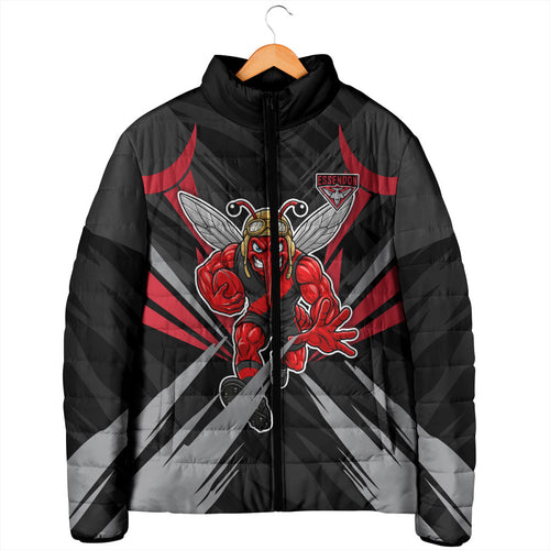 Essendon Bombers Australian Football Padded Jacket Fierce Mosquito Pilot Mascot - Bold Team Colors