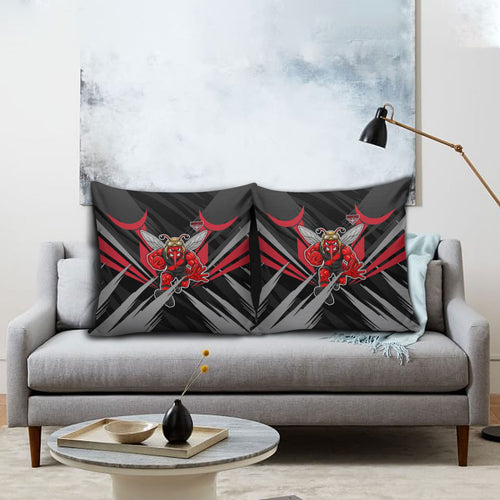 Essendon Bombers Australian Football Pillow Cover Fierce Mosquito Pilot Mascot - Bold Team Colors