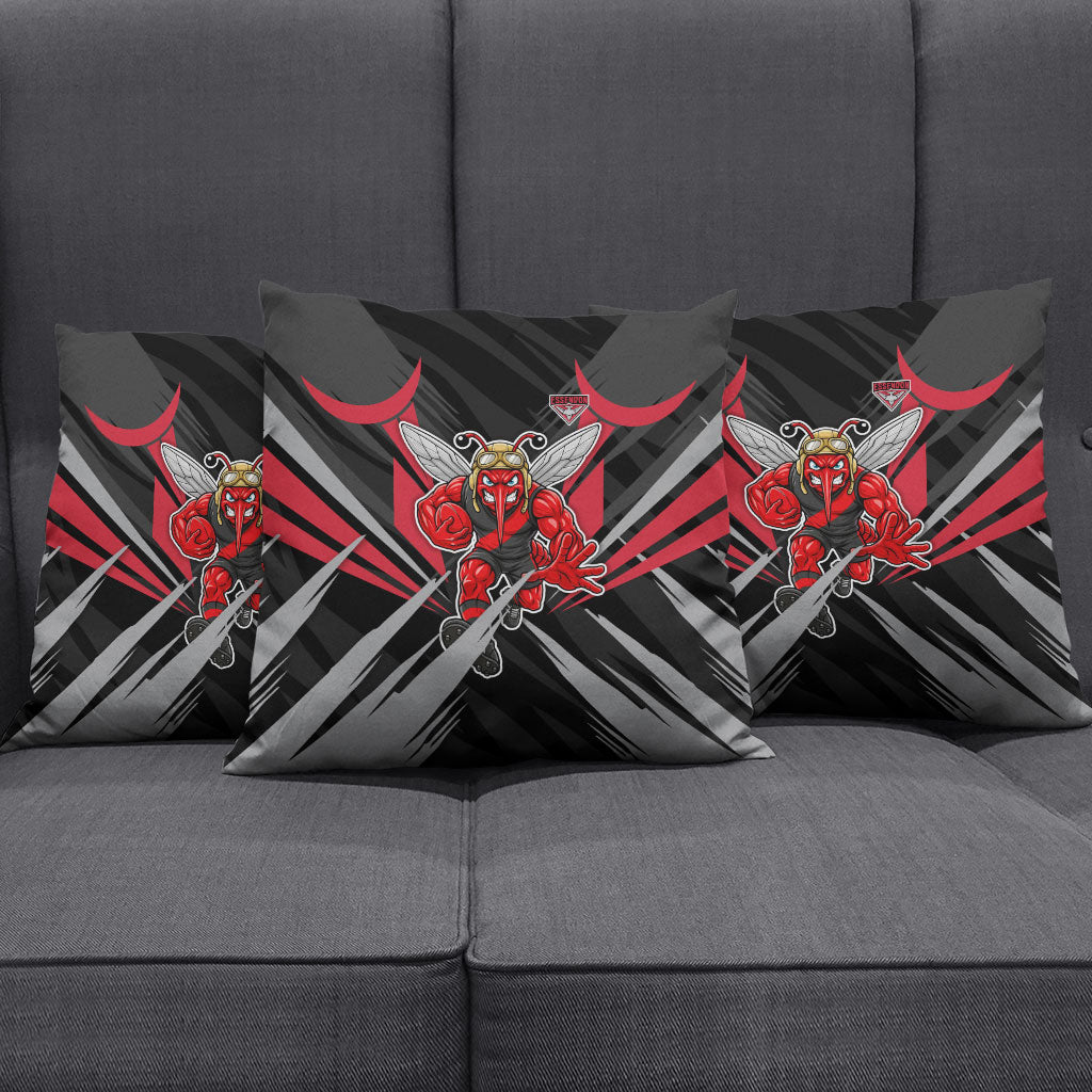 Essendon Bombers Australian Football Pillow Cover Fierce Mosquito Pilot Mascot - Bold Team Colors