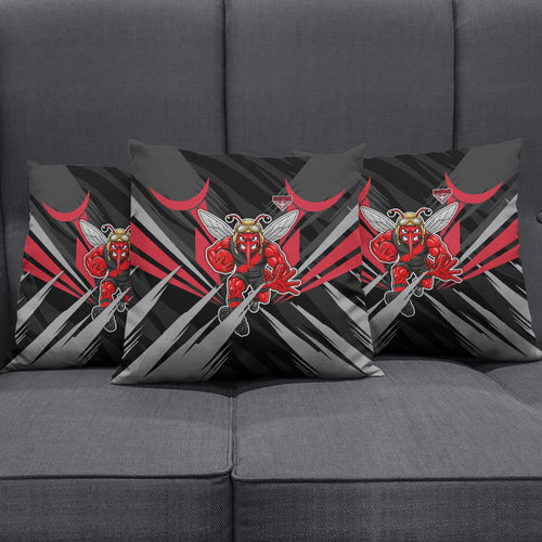 Essendon Bombers Australian Football Pillow Cover Fierce Mosquito Pilot Mascot - Bold Team Colors