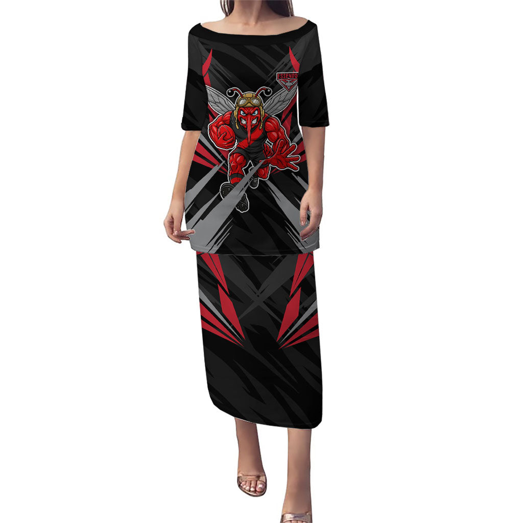 Essendon Bombers Australian Football Puletasi Fierce Mosquito Pilot Mascot - Bold Team Colors