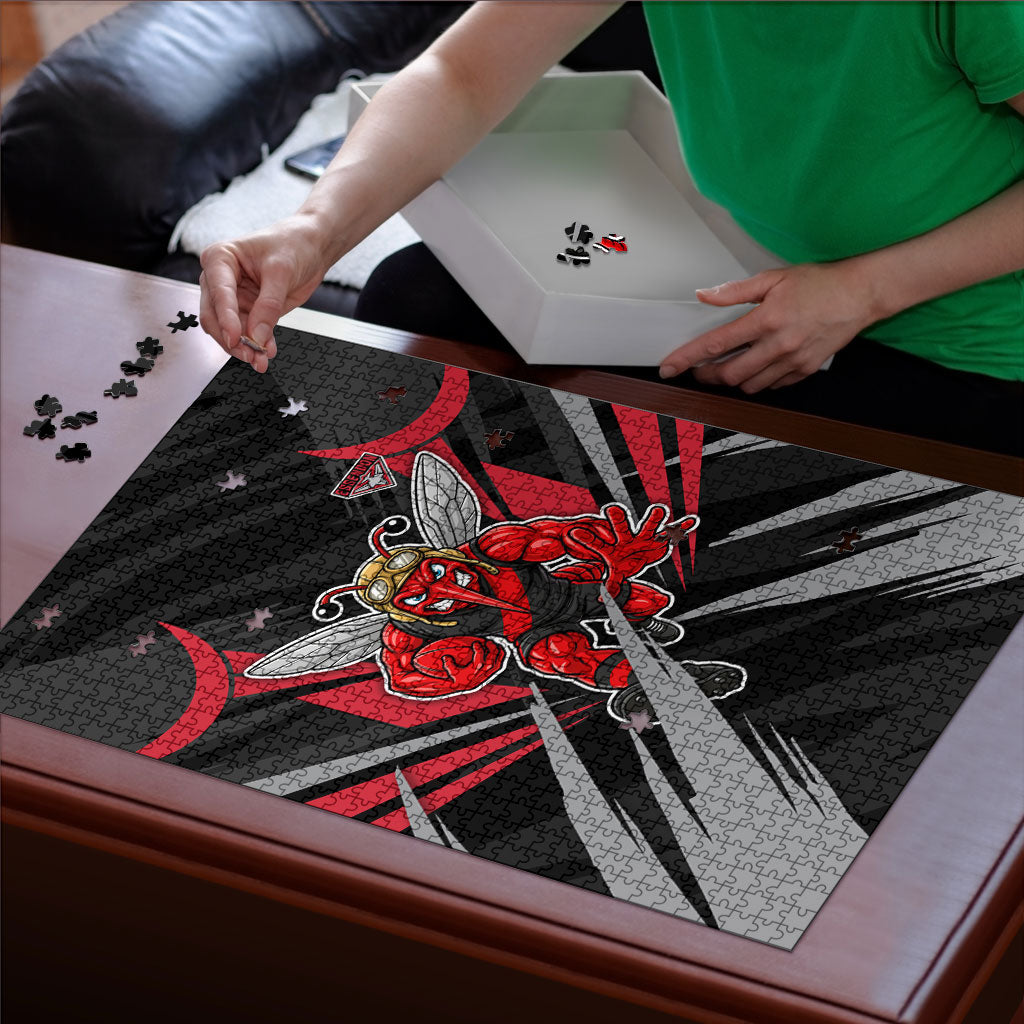 Essendon Bombers Australian Football Puzzle Fierce Mosquito Pilot Mascot - Bold Team Colors