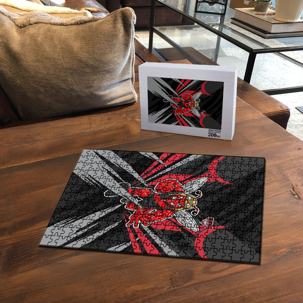 Essendon Bombers Australian Football Puzzle Fierce Mosquito Pilot Mascot - Bold Team Colors