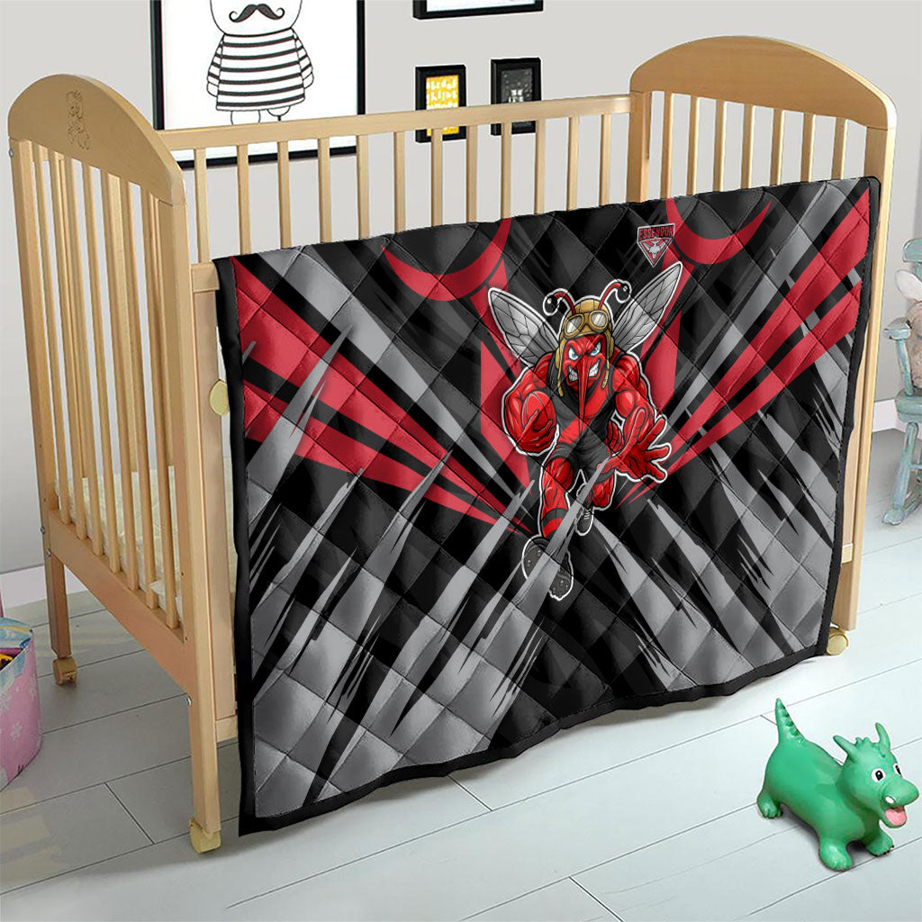 Essendon Bombers Australian Football Quilt Fierce Mosquito Pilot Mascot - Bold Team Colors