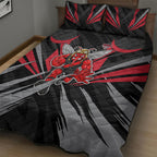 Essendon Bombers Australian Football Quilt Bed Set Fierce Mosquito Pilot Mascot - Bold Team Colors