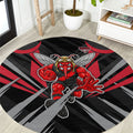 Essendon Bombers Australian Football Round Carpet Fierce Mosquito Pilot Mascot - Bold Team Colors