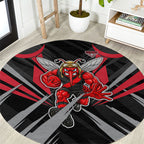 Essendon Bombers Australian Football Round Carpet Fierce Mosquito Pilot Mascot - Bold Team Colors