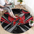 Essendon Bombers Australian Football Round Carpet Fierce Mosquito Pilot Mascot - Bold Team Colors