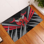 Essendon Bombers Australian Football Rubber Doormat Fierce Mosquito Pilot Mascot - Bold Team Colors