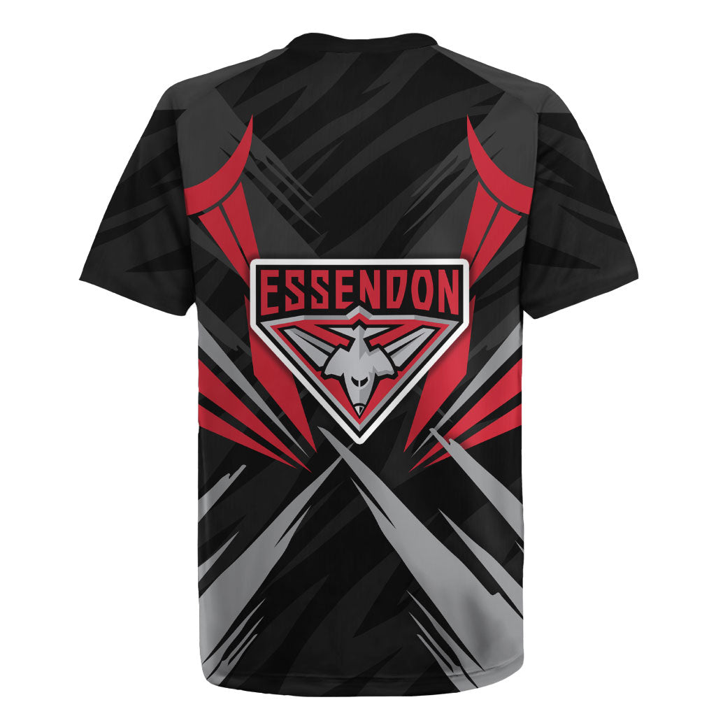 Essendon Bombers Australian Football Rugby Jersey Fierce Mosquito Pilot Mascot - Bold Team Colors