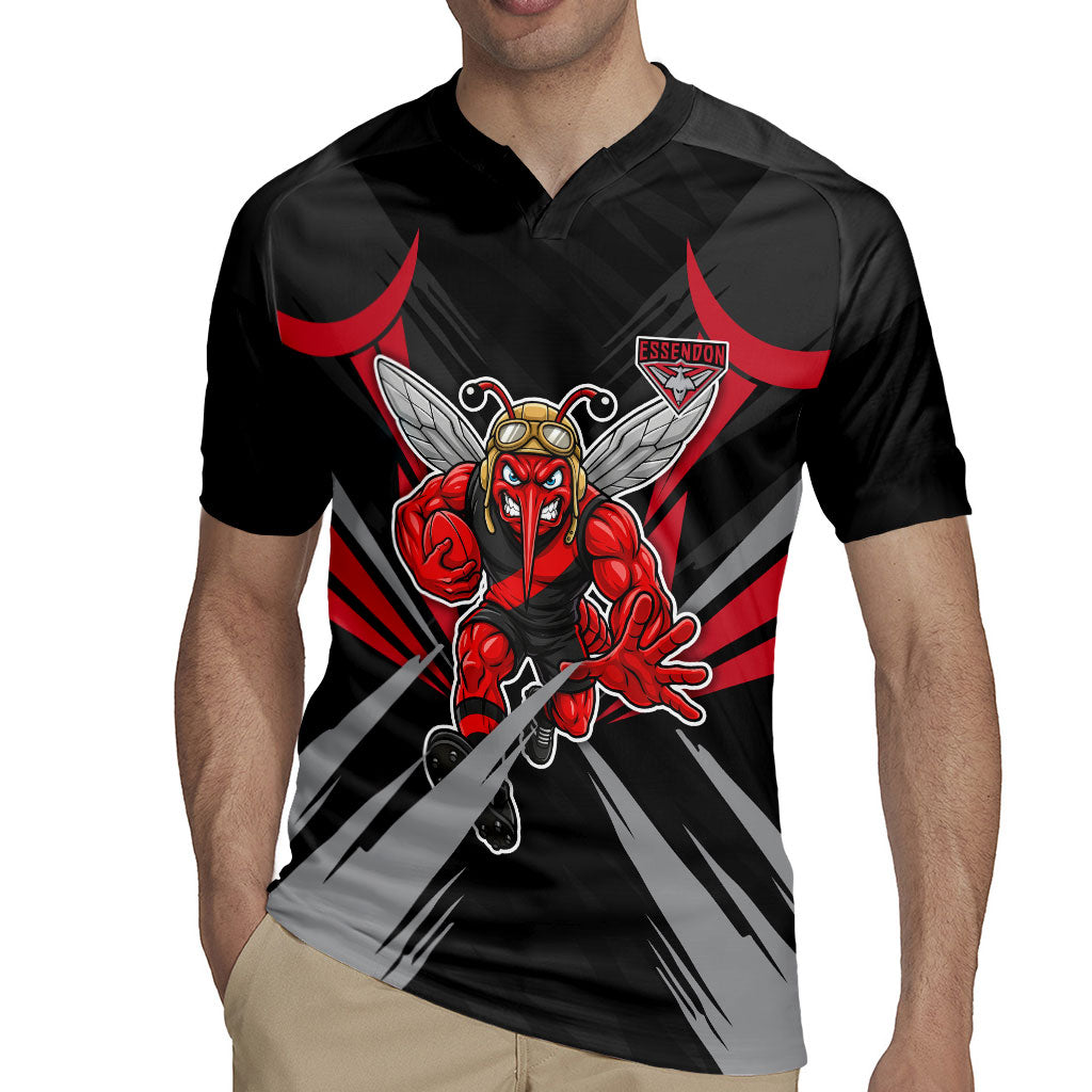 Essendon Bombers Australian Football Rugby Jersey Fierce Mosquito Pilot Mascot - Bold Team Colors