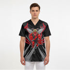 Essendon Bombers Australian Football Scrub Top Fierce Mosquito Pilot Mascot - Bold Team Colors