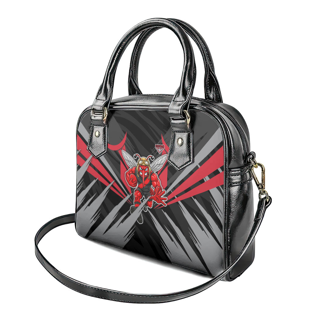 Essendon Bombers Australian Football Shoulder Handbag Fierce Mosquito Pilot Mascot - Bold Team Colors