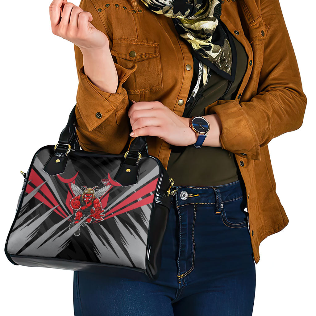 Essendon Bombers Australian Football Shoulder Handbag Fierce Mosquito Pilot Mascot - Bold Team Colors