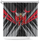 Essendon Bombers Australian Football Shower Curtain Fierce Mosquito Pilot Mascot - Bold Team Colors