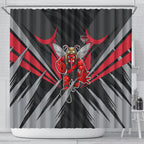 Essendon Bombers Australian Football Shower Curtain Fierce Mosquito Pilot Mascot - Bold Team Colors