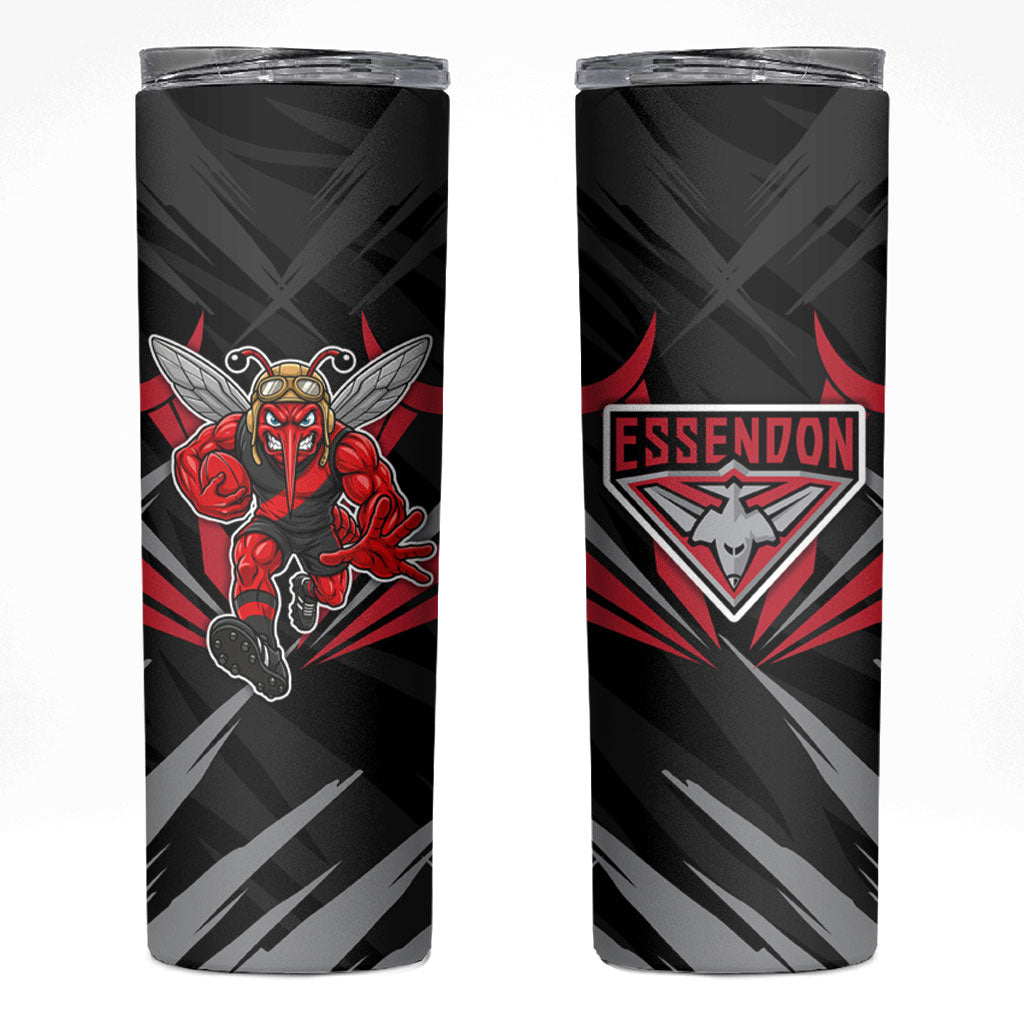 Essendon Bombers Australian Football Skinny Tumbler Fierce Mosquito Pilot Mascot - Bold Team Colors