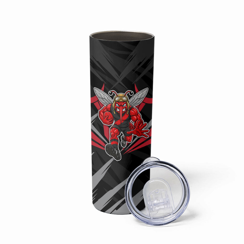 Essendon Bombers Australian Football Skinny Tumbler Fierce Mosquito Pilot Mascot - Bold Team Colors