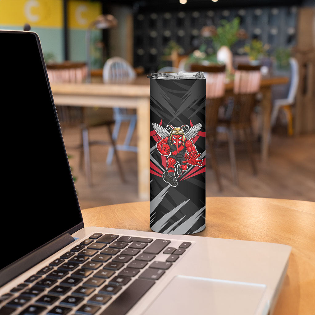 Essendon Bombers Australian Football Skinny Tumbler Fierce Mosquito Pilot Mascot - Bold Team Colors