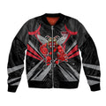 Essendon Bombers Australian Football Sleeve Zip Bomber Jacket Fierce Mosquito Pilot Mascot - Bold Team Colors