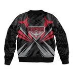 Essendon Bombers Australian Football Sleeve Zip Bomber Jacket Fierce Mosquito Pilot Mascot - Bold Team Colors