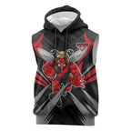 Essendon Bombers Australian Football Sleeveless Hoodie Fierce Mosquito Pilot Mascot - Bold Team Colors