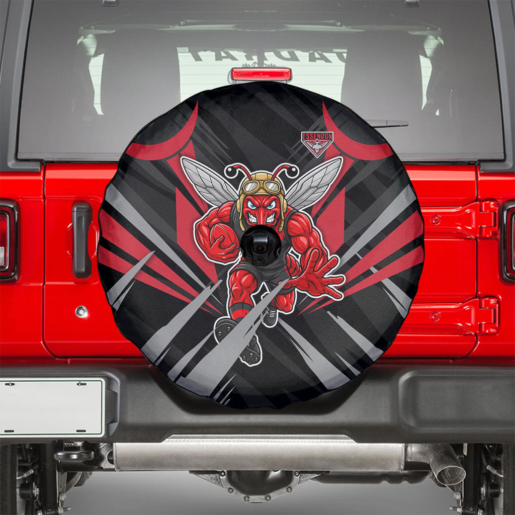 Essendon Bombers Australian Football Spare Tire Cover Fierce Mosquito Pilot Mascot - Bold Team Colors