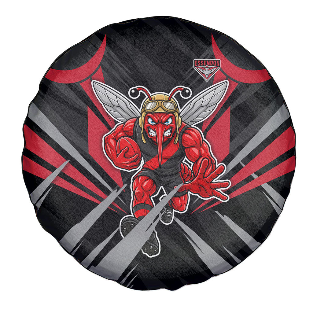 Essendon Bombers Australian Football Spare Tire Cover Fierce Mosquito Pilot Mascot - Bold Team Colors