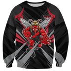 Essendon Bombers Australian Football Sweatshirt Fierce Mosquito Pilot Mascot - Bold Team Colors