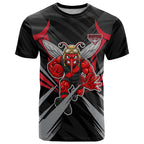 Essendon Bombers Australian Football T Shirt Fierce Mosquito Pilot Mascot - Bold Team Colors