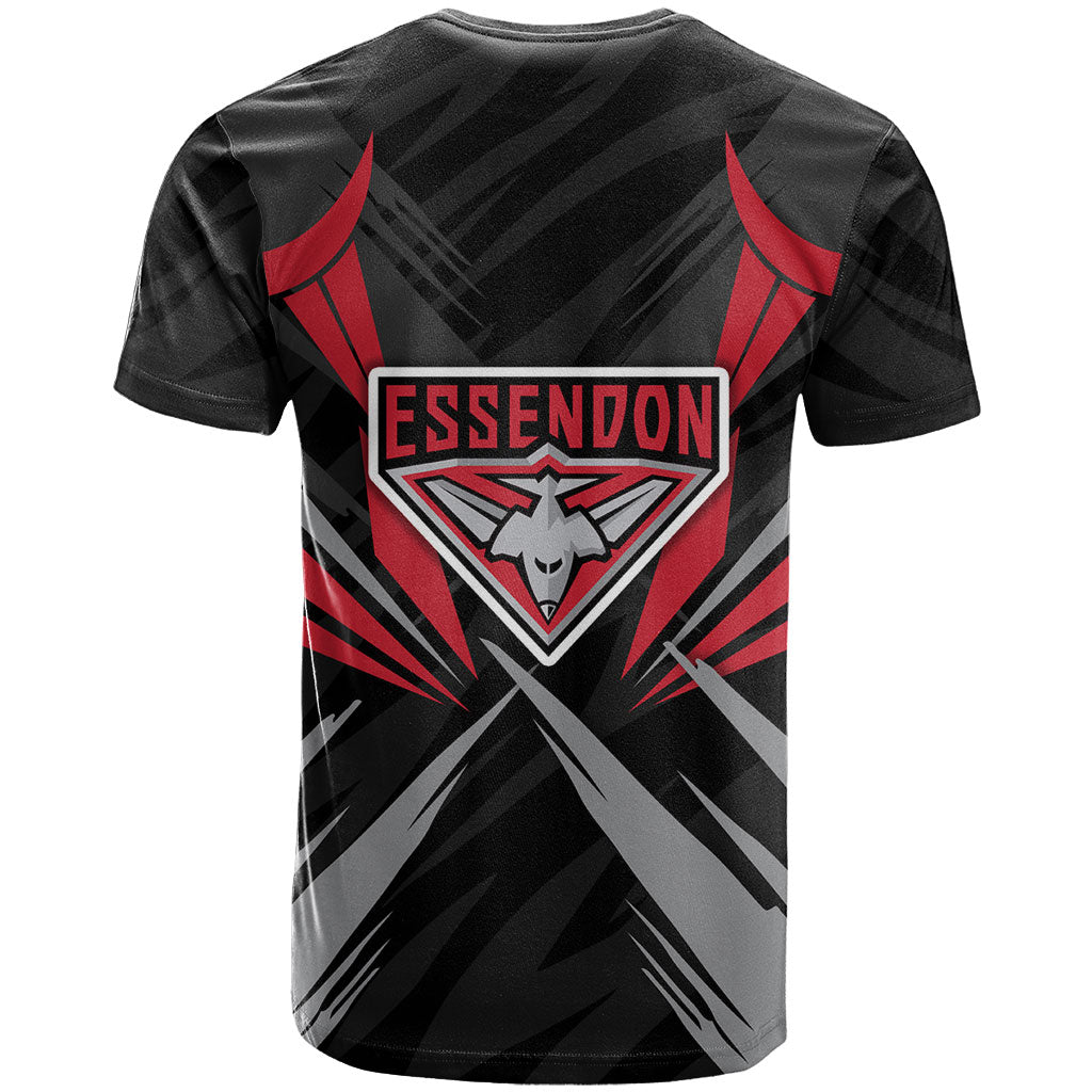 Essendon Bombers Australian Football T Shirt Fierce Mosquito Pilot Mascot - Bold Team Colors