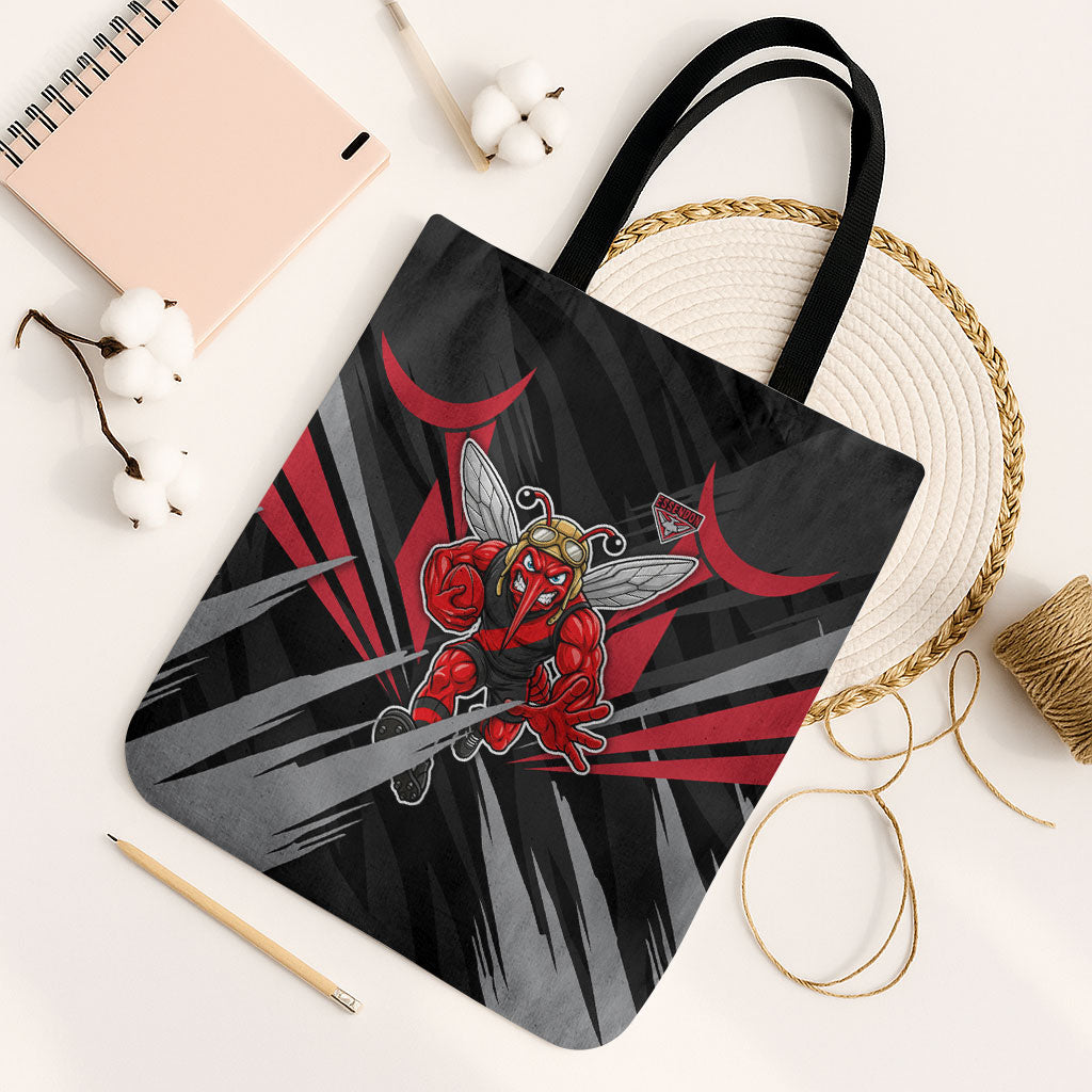 Essendon Bombers Australian Football Tote Bag Fierce Mosquito Pilot Mascot - Bold Team Colors