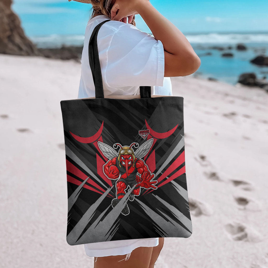 Essendon Bombers Australian Football Tote Bag Fierce Mosquito Pilot Mascot - Bold Team Colors