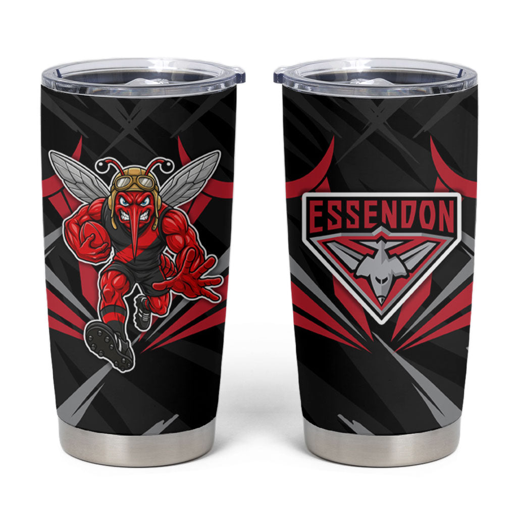 Essendon Bombers Australian Football Tumbler Cup Fierce Mosquito Pilot Mascot - Bold Team Colors