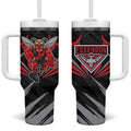 Essendon Bombers Australian Football Tumbler With Handle Fierce Mosquito Pilot Mascot - Bold Team Colors