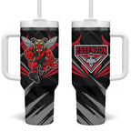 Essendon Bombers Australian Football Tumbler With Handle Fierce Mosquito Pilot Mascot - Bold Team Colors