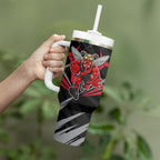 Essendon Bombers Australian Football Tumbler With Handle Fierce Mosquito Pilot Mascot - Bold Team Colors