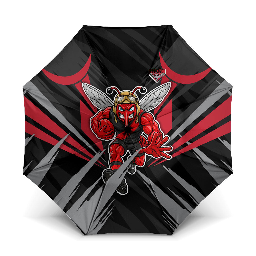 Essendon Bombers Australian Football Umbrella Fierce Mosquito Pilot Mascot - Bold Team Colors