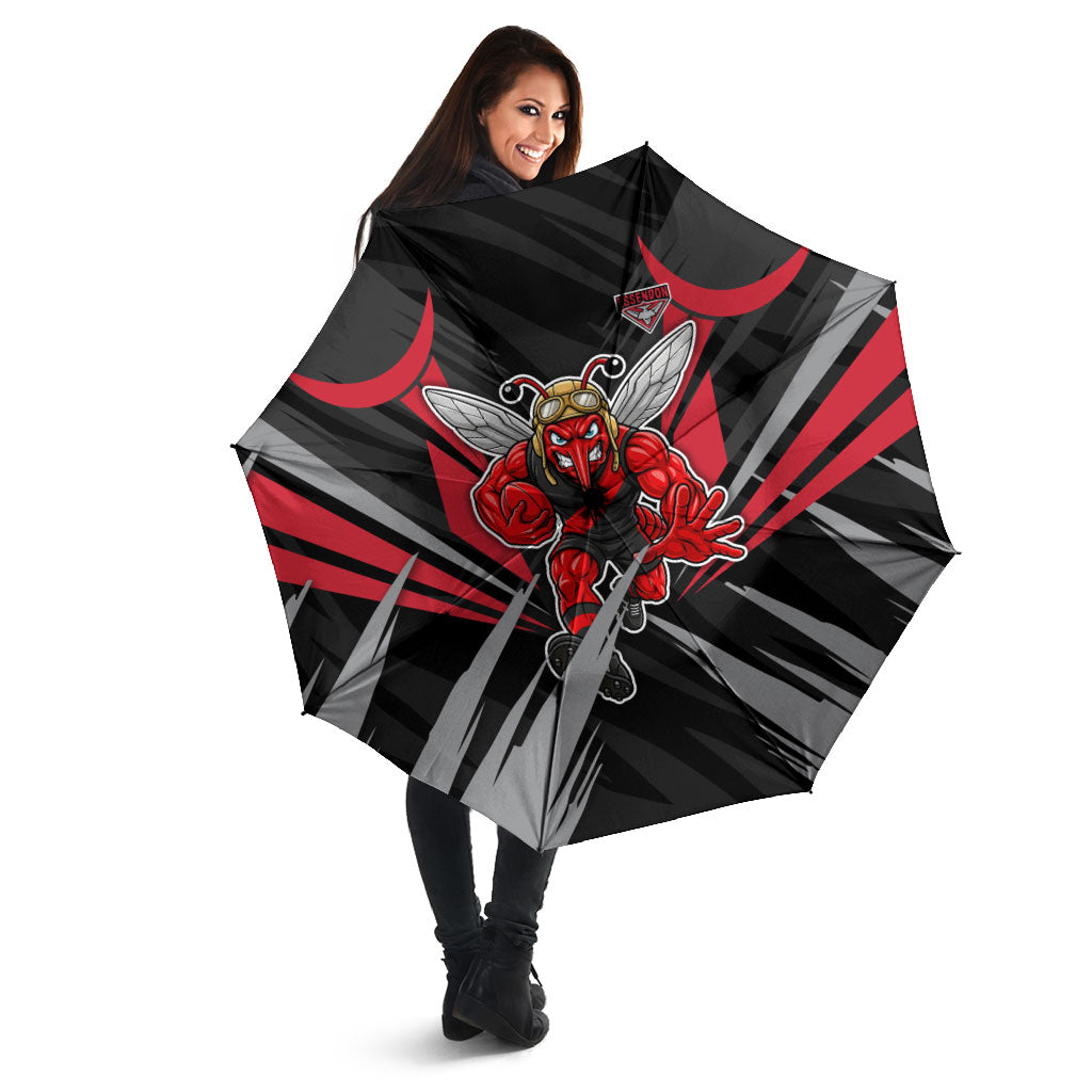 Essendon Bombers Australian Football Umbrella Fierce Mosquito Pilot Mascot - Bold Team Colors