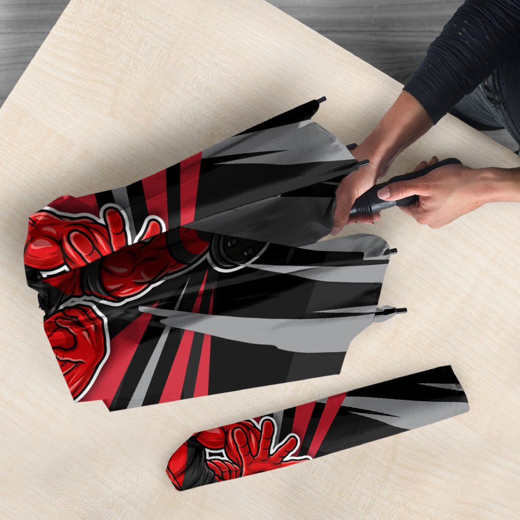 Essendon Bombers Australian Football Umbrella Fierce Mosquito Pilot Mascot - Bold Team Colors
