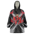 Essendon Bombers Australian Football Wearable Blanket Hoodie Fierce Mosquito Pilot Mascot - Bold Team Colors