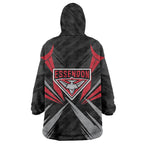 Essendon Bombers Australian Football Wearable Blanket Hoodie Fierce Mosquito Pilot Mascot - Bold Team Colors