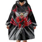 Essendon Bombers Australian Football Wearable Blanket Hoodie Fierce Mosquito Pilot Mascot - Bold Team Colors