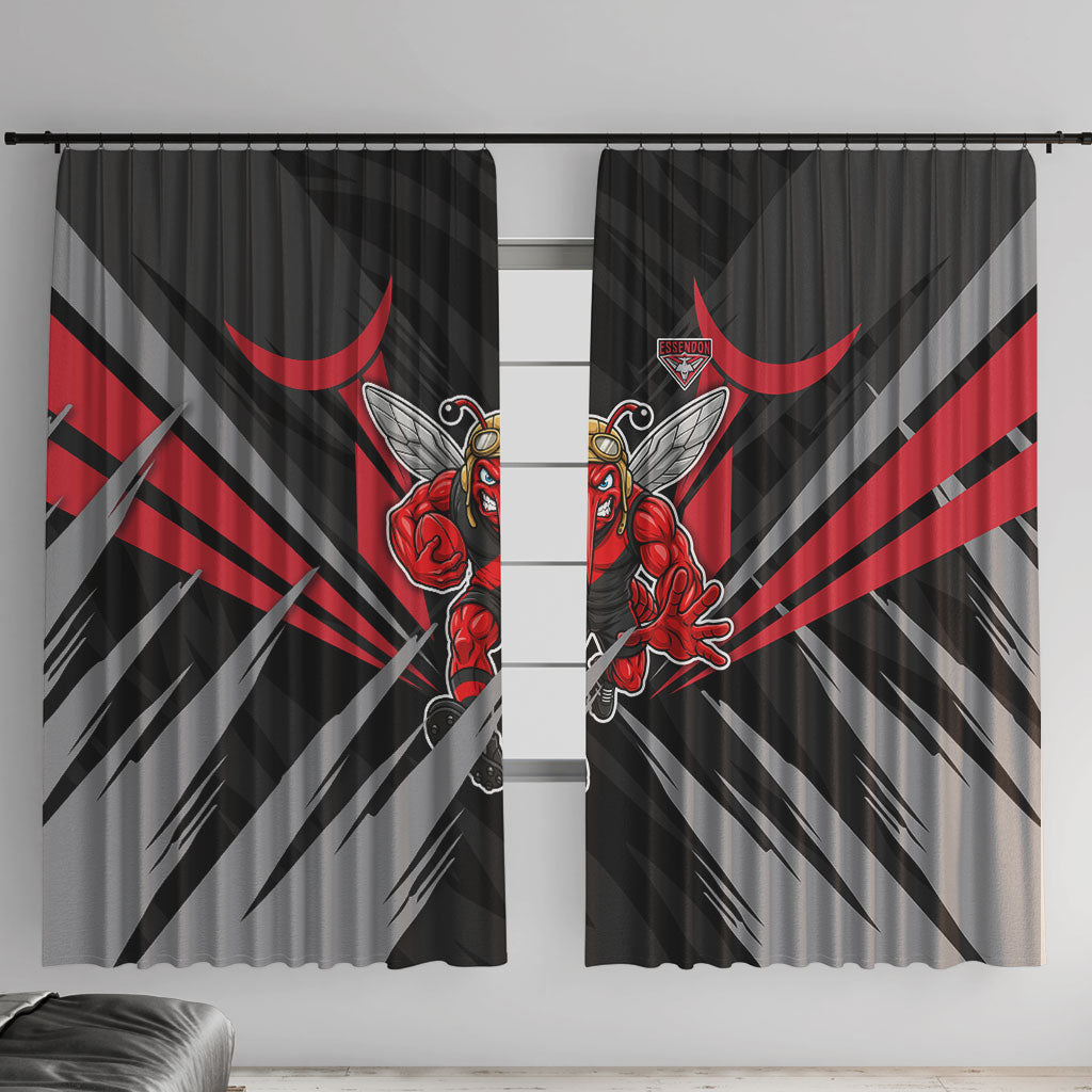 Essendon Bombers Australian Football Window Curtain Fierce Mosquito Pilot Mascot - Bold Team Colors