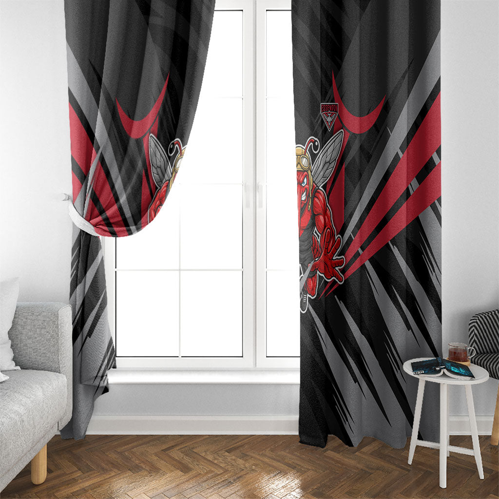 Essendon Bombers Australian Football Window Curtain Fierce Mosquito Pilot Mascot - Bold Team Colors