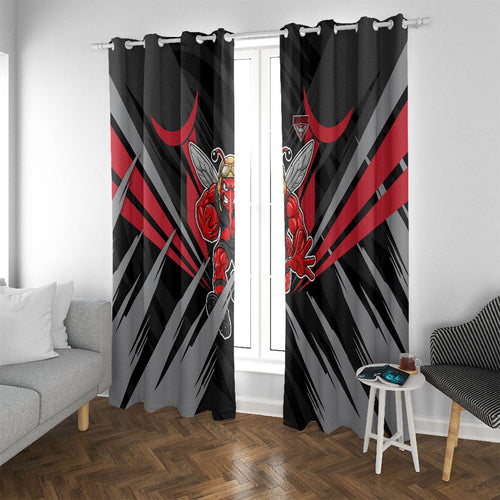 Essendon Bombers Australian Football Window Curtain Fierce Mosquito Pilot Mascot - Bold Team Colors