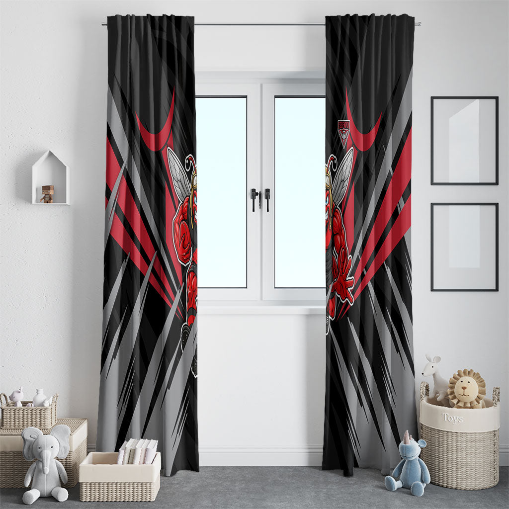 Essendon Bombers Australian Football Window Curtain Fierce Mosquito Pilot Mascot - Bold Team Colors