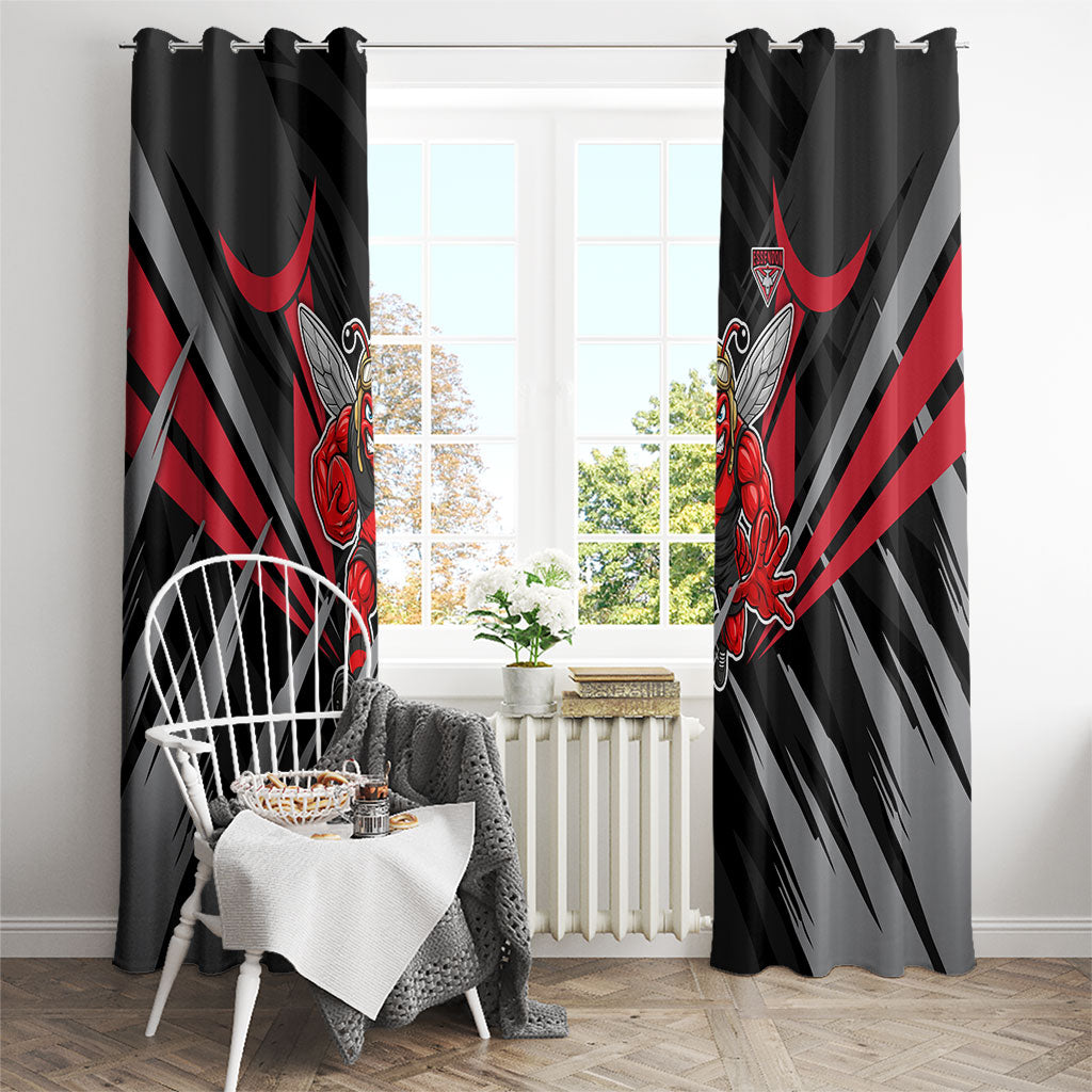 Essendon Bombers Australian Football Window Curtain Fierce Mosquito Pilot Mascot - Bold Team Colors