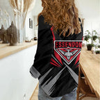 Essendon Bombers Australian Football Women Casual Shirt Fierce Mosquito Pilot Mascot - Bold Team Colors